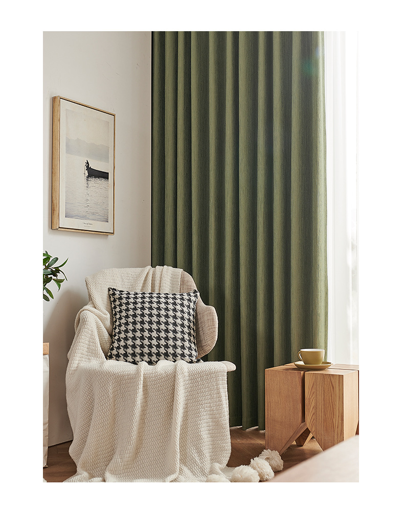 Antibacterial blackout thick living room curtains 24