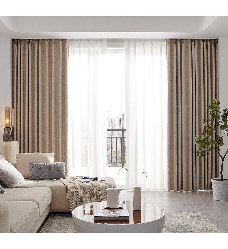 Antibacterial blackout thick living room curtains 24