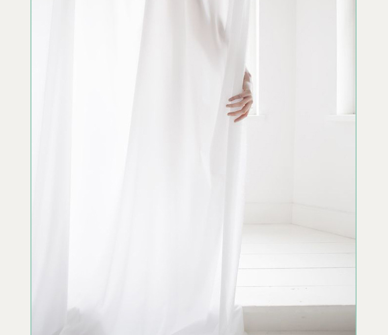 Bay window blackout white gauze curtain 8