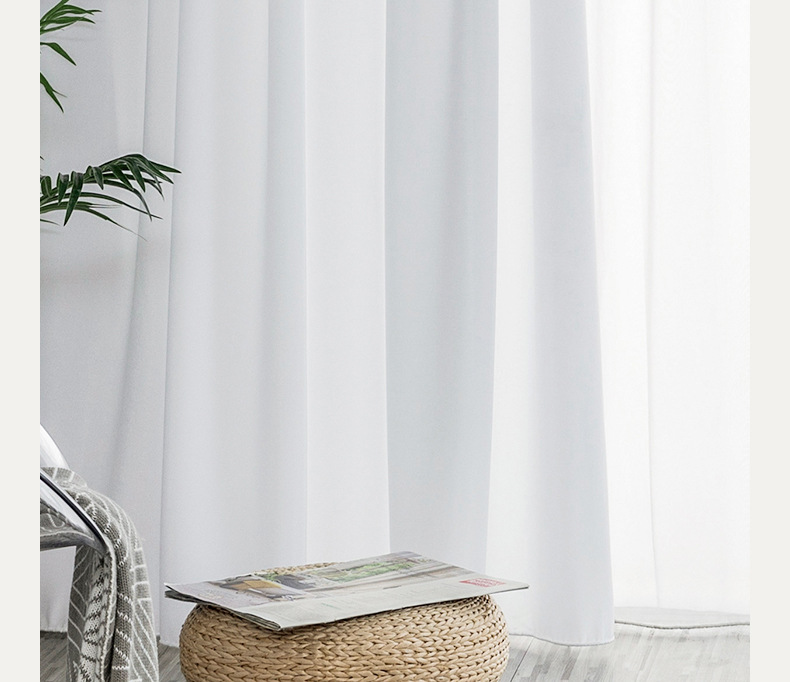 Bay window blackout white gauze curtain 8