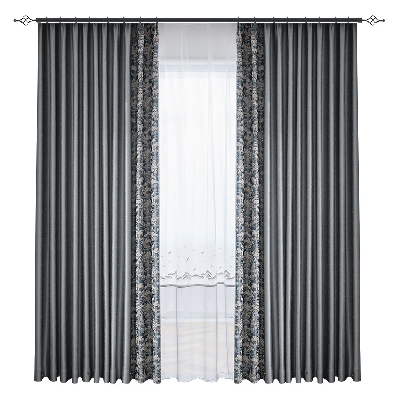 Blackout jacquard living room atmospheric curtains 30 02