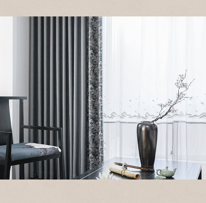 Blackout jacquard living room atmospheric curtains 30 01