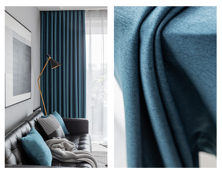 Double-sided imitation linen thermal insulation curtain 16 02