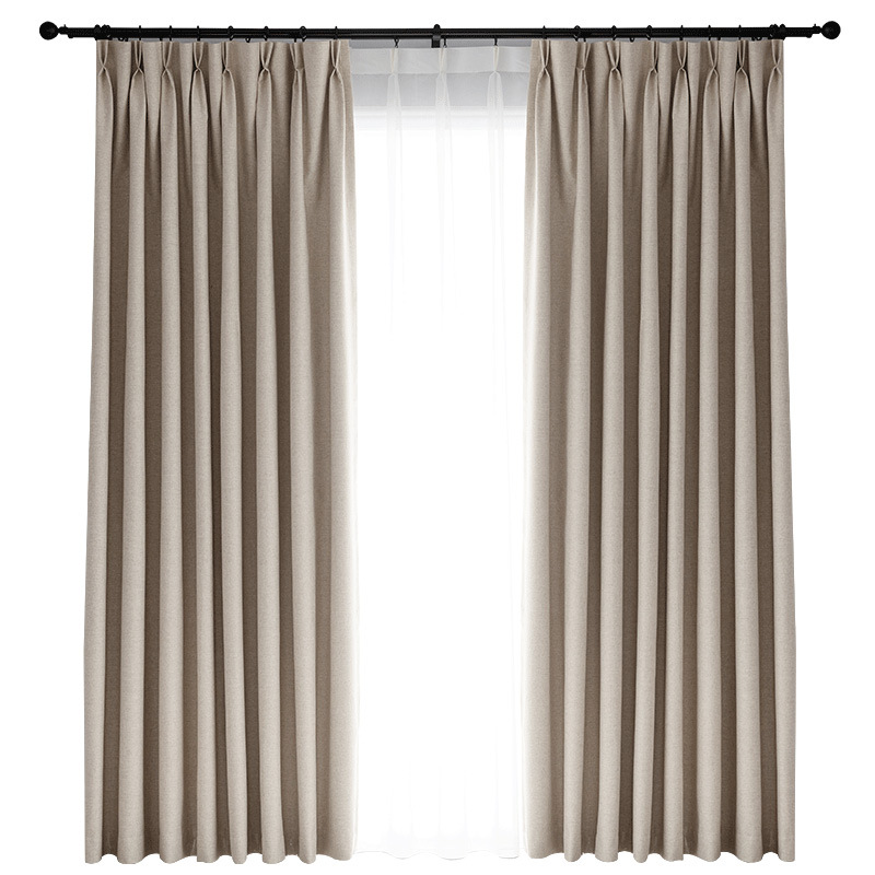 Modern simple bedroom double sided linen curtains 22 01