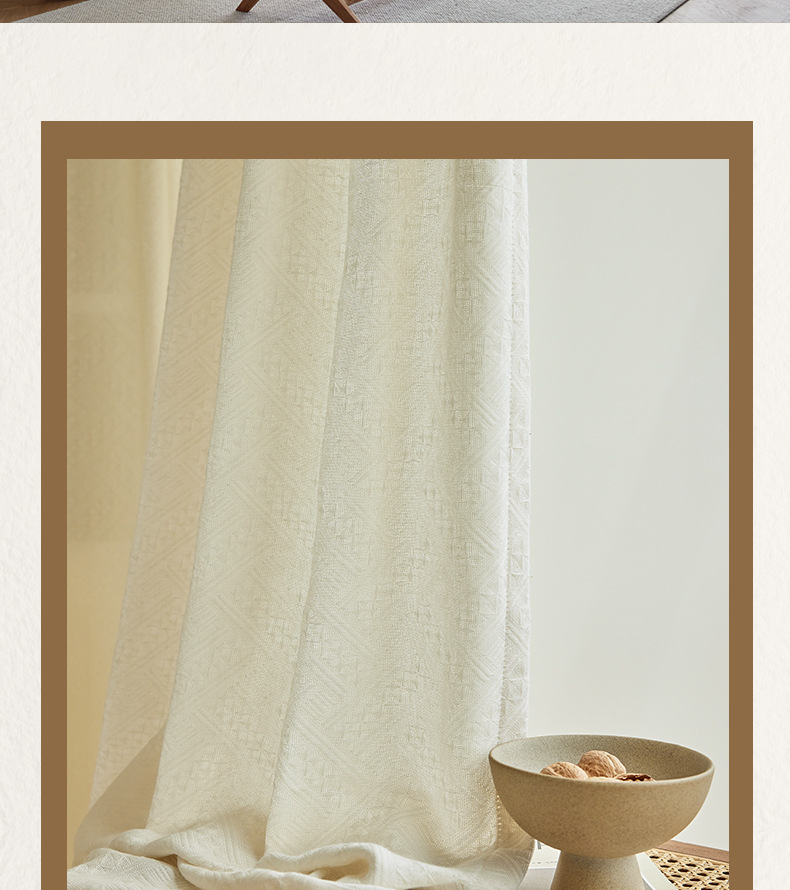 Simple woven gauze curtains for living room and bedroom 12