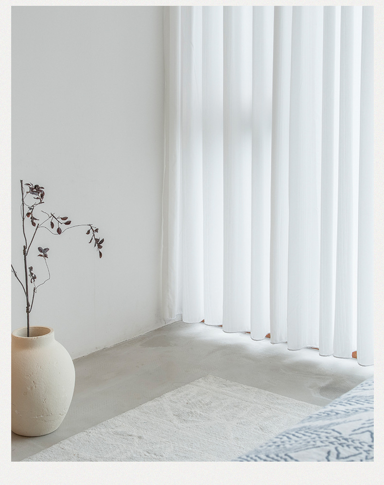Woven white texture curtain screen 9