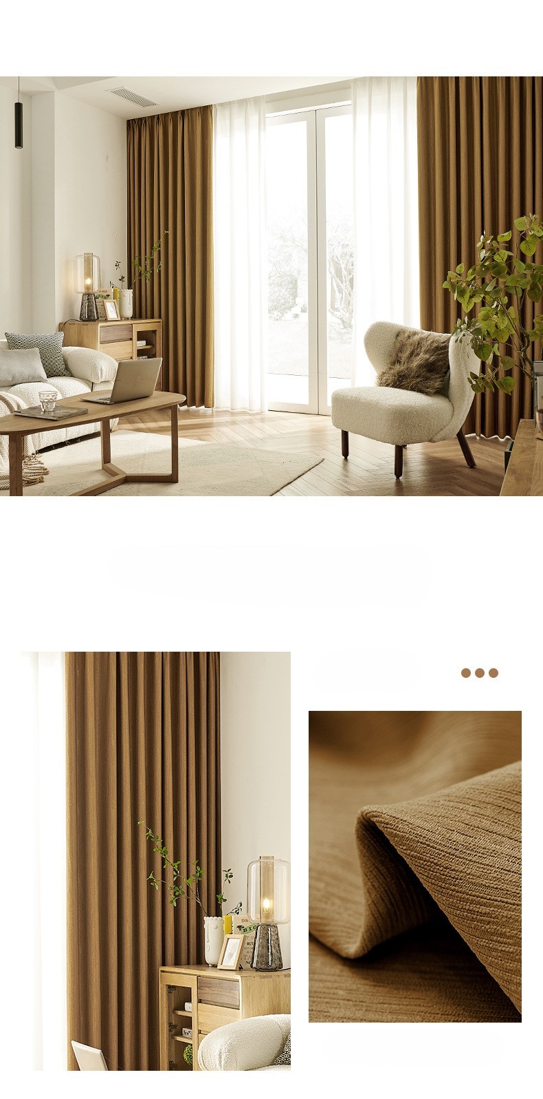 Antibacterial Japanese style full blackout curtains 45 02