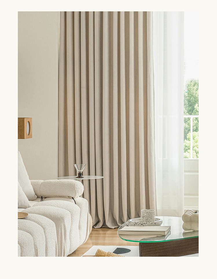 Cream Herringbone Modern Blackout Curtains 33