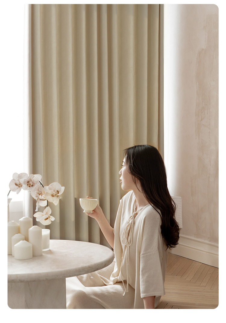 Full blackout antibacterial hook-type simple curtain 39 01