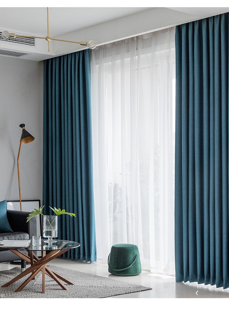 Full blackout simple linen curtains 32 01