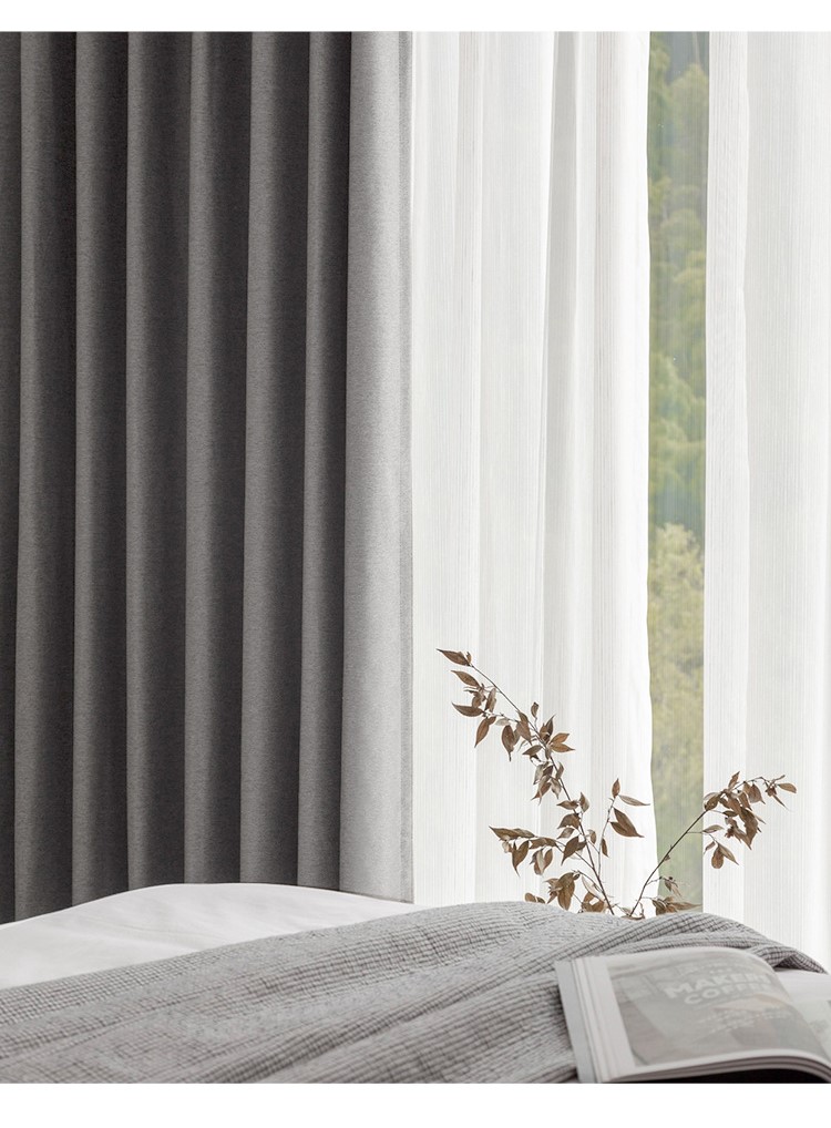 Full blackout simple linen curtains 32 02