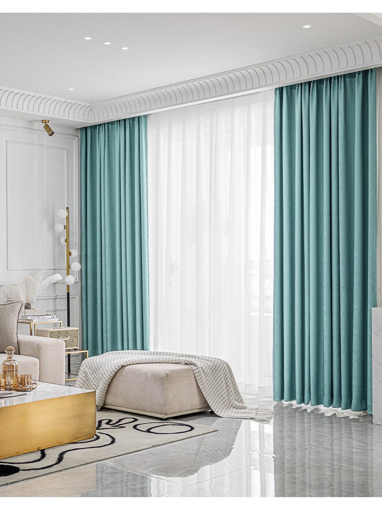 Full blackout simple linen curtains 32