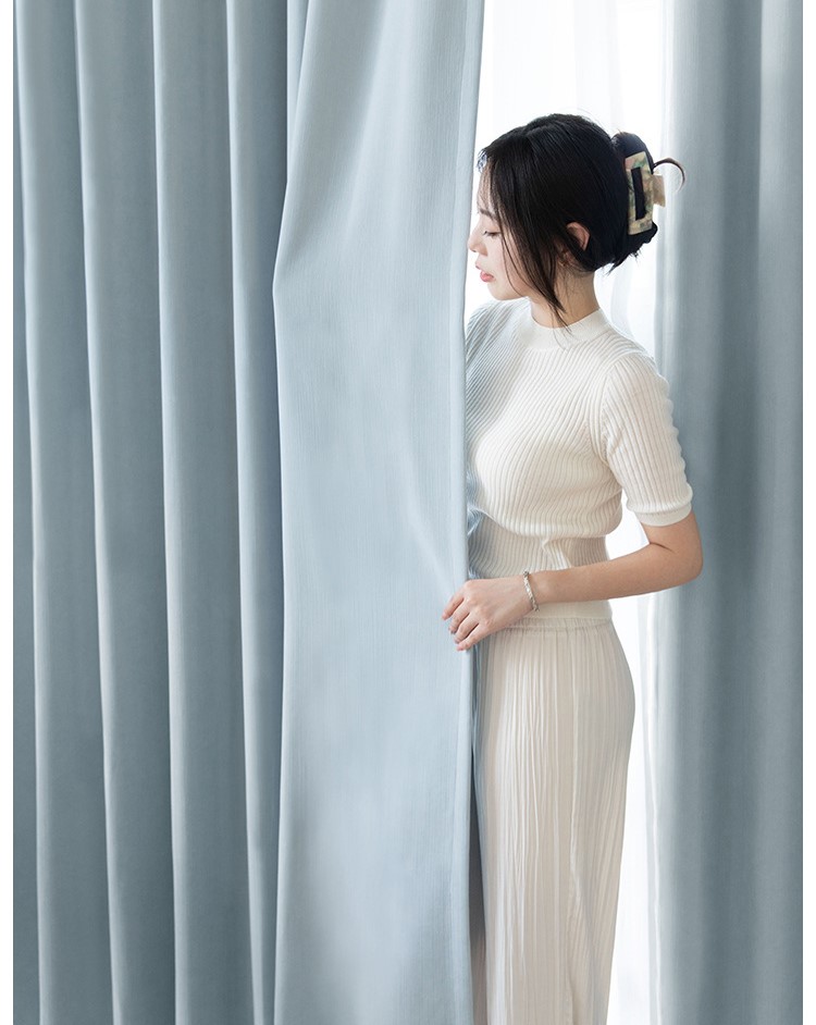 New style cloud velvet bedroom living room curtains 43