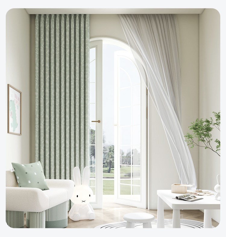 Antibacterial childlike printed thick curtains 55 01