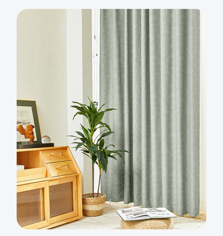 Antibacterial childlike printed thick curtains 55