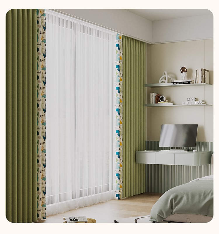 Cartoon antibacterial childlike blackout curtains 51