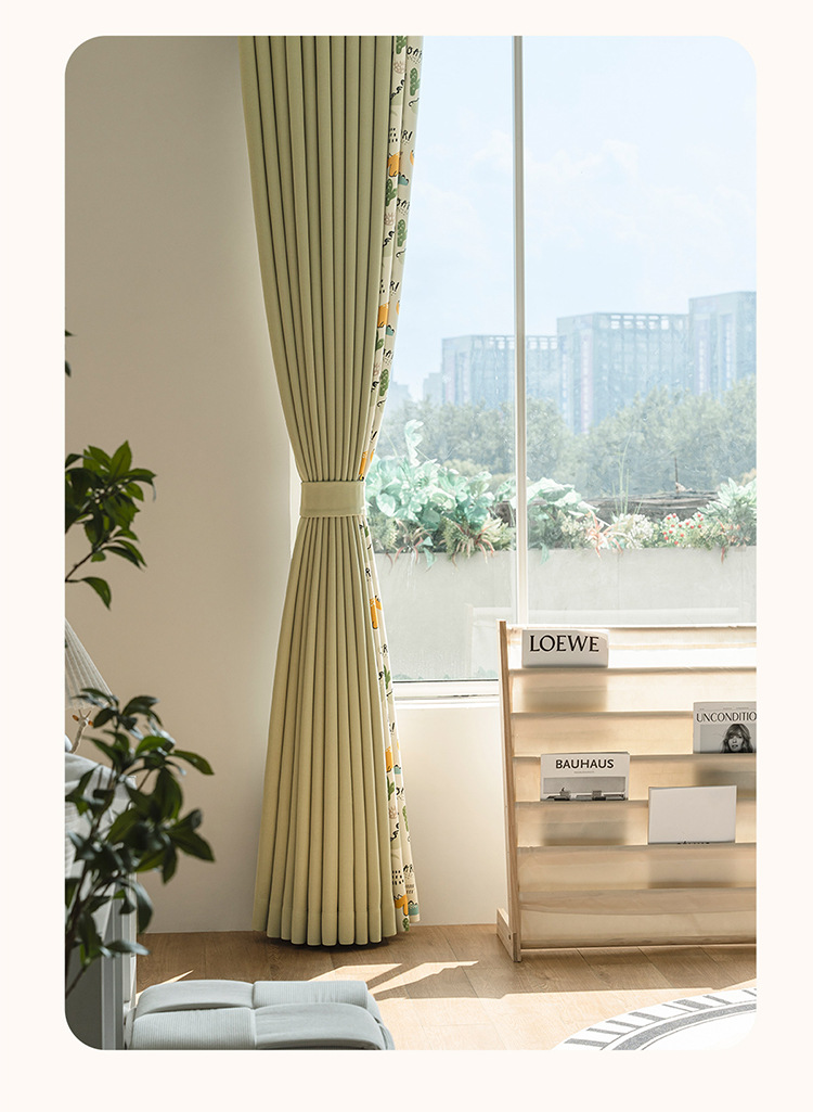 Cartoon antibacterial childlike blackout curtains 51