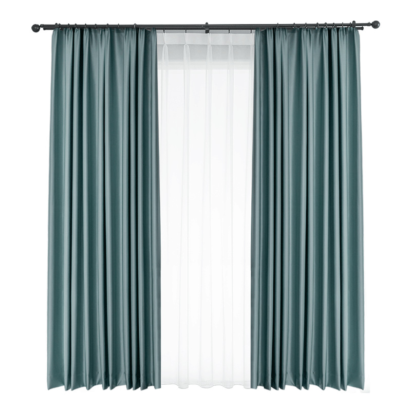 Full blackout bedroom solid color curtains 52
