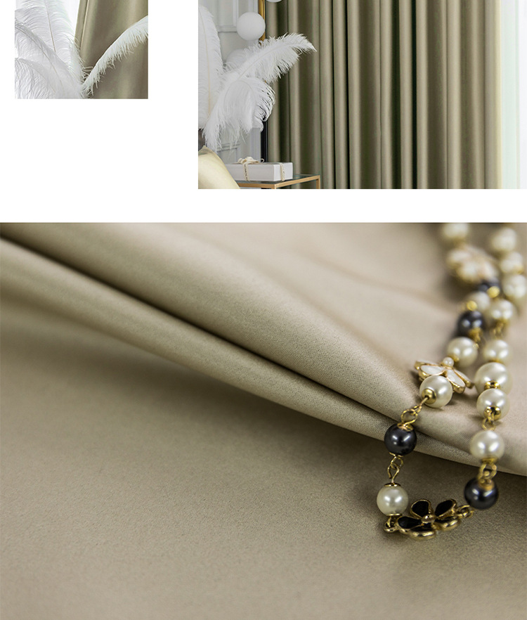 Full blackout bedroom solid color curtains 52