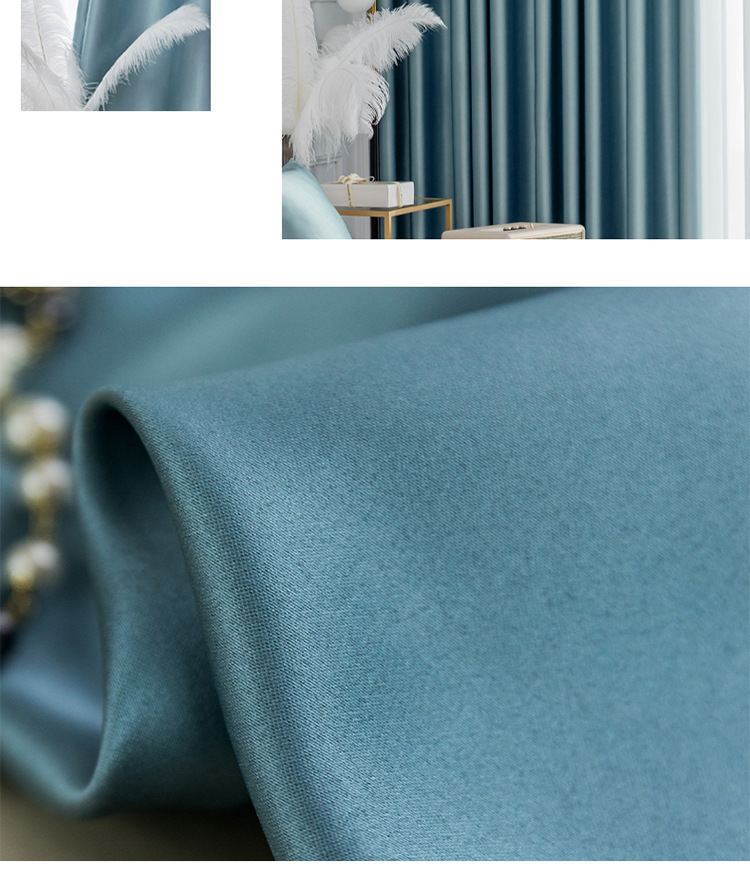 Full blackout bedroom solid color curtains 52 02