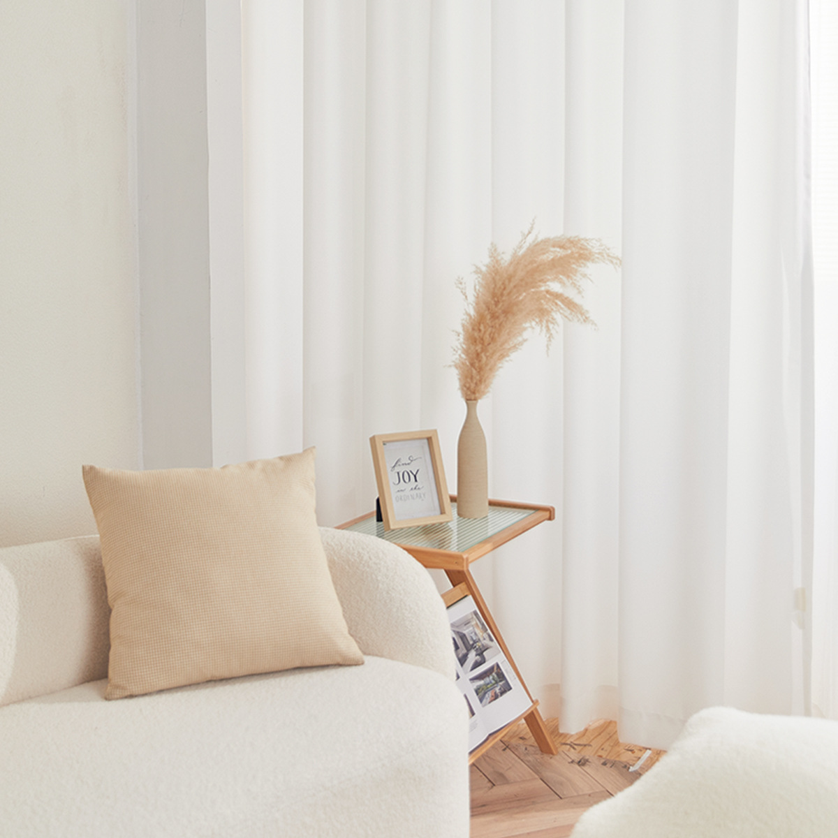 High-grade white sunshade curtain 60